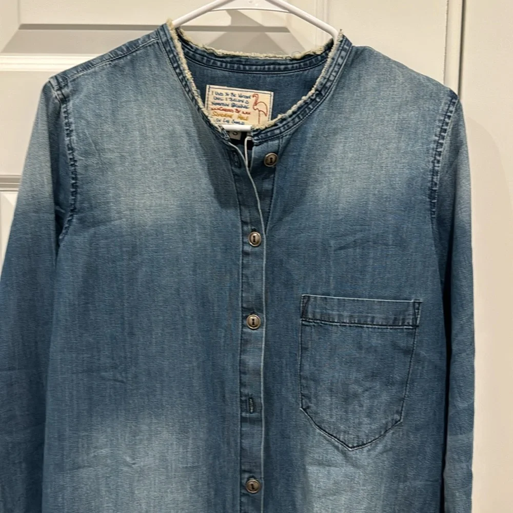 NWT Sandrine Rose x Free People Denim Button Up Top Size Small